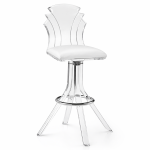 Tiffany acrylic bar stool with upholstered seat modern luxury design – Gusto Design Collection